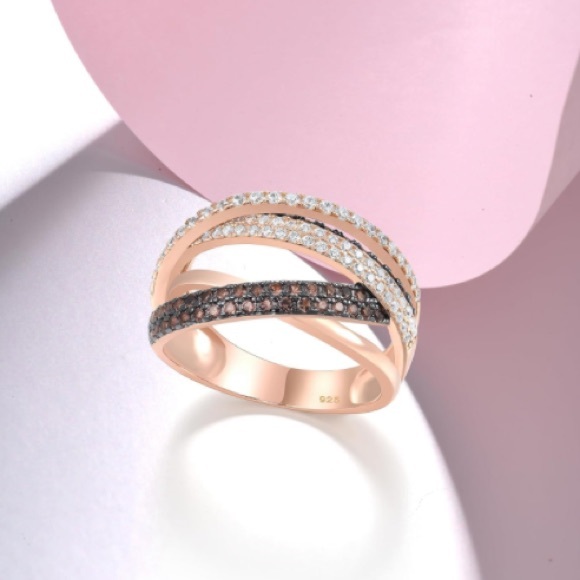 14k Chocolate Champagne Diamonds Wrap Ring - Picture 3 of 5
